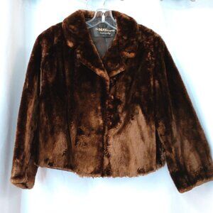 Vintage The May Company Cleveland Brown Fur Coat Women's Waist Length Beautiful